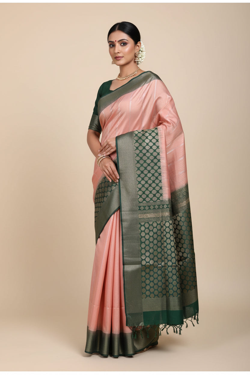 High Fancy Double Warp Soft Silk Sarees with Rich Zari Pallu - FP62kuDWSoft (Copy)