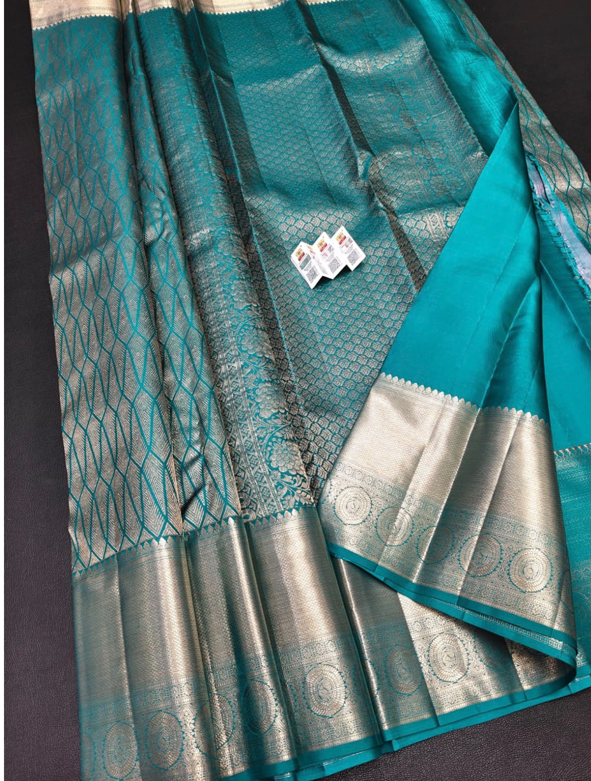 Grand Wedding Silk Saree with Zari Butta and Golden Pallu - Handloom Pure Silk -FP120KuWedding