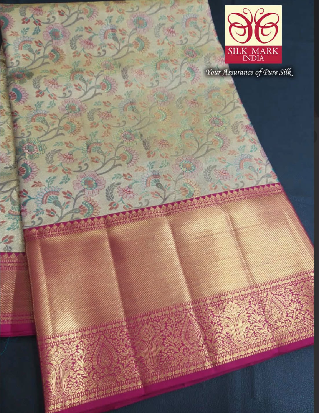 Korvai & Tissue : Floral Grand Wedding Silk Saree with Rich Zari Pallu - FP155KuWedding