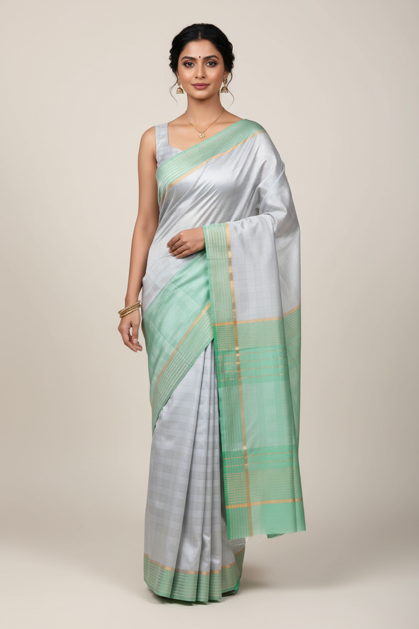 One and Half Warp Soft Silk Sarees Zari Butta All Over Saree With Rich Zari Pallu - FP45KuSoft